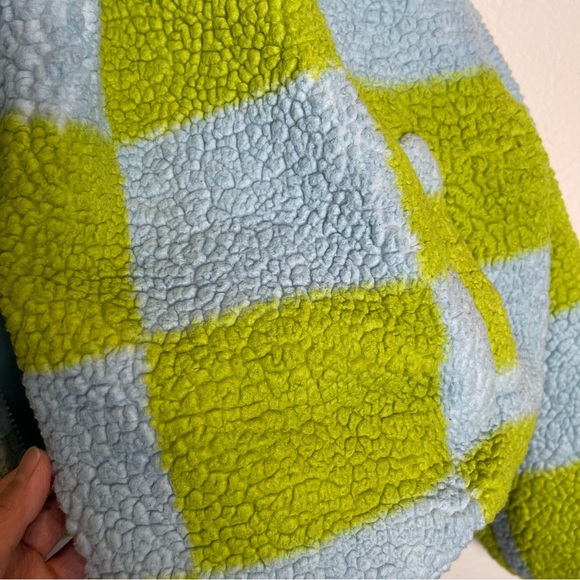 Urban Outfitters Sherpa Jacket Size Small turquoise and green - Picture 11 of 14